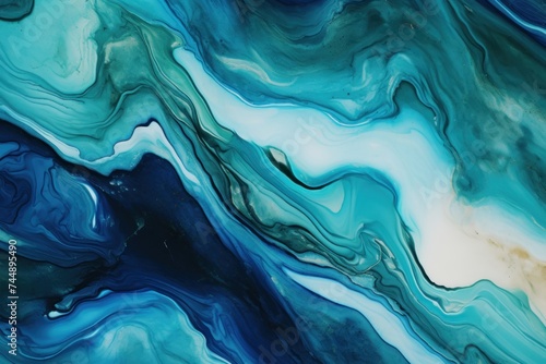 Turquoise liquid that is flowing