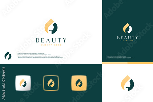 beauty women , face human , modern , simple , logo design inspiration.