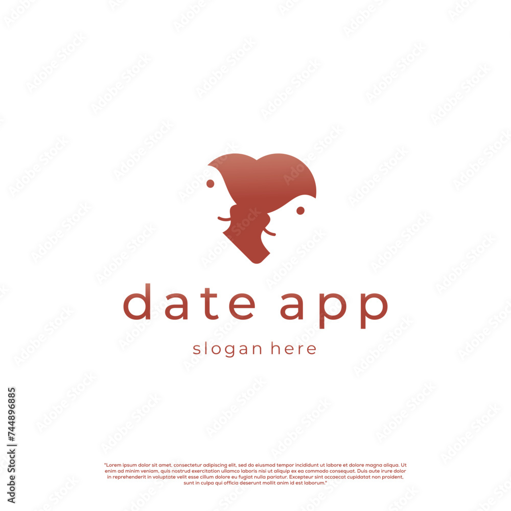 Dating app logo design modern concept Dating app logo design modern concept