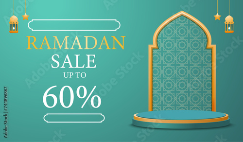 Islamic 3D Ramadan sales podium