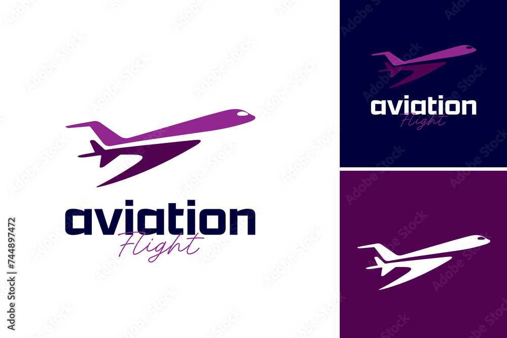 Close up of a plane in the sky with aviation flight logo template. Suitable for travel blogs, aviation magazines, pilot training materials. Close up of a plane in the sky with aviation flight logo template. Suitable for travel blogs, aviation magazines, pilot training materials.
