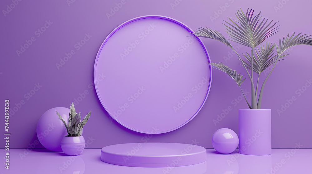 purple room podium with plants purple room podium with plants