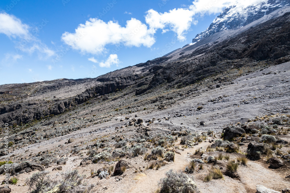 A Rocky Terrain Under the Clear Blue Sky, Kilimanjaro