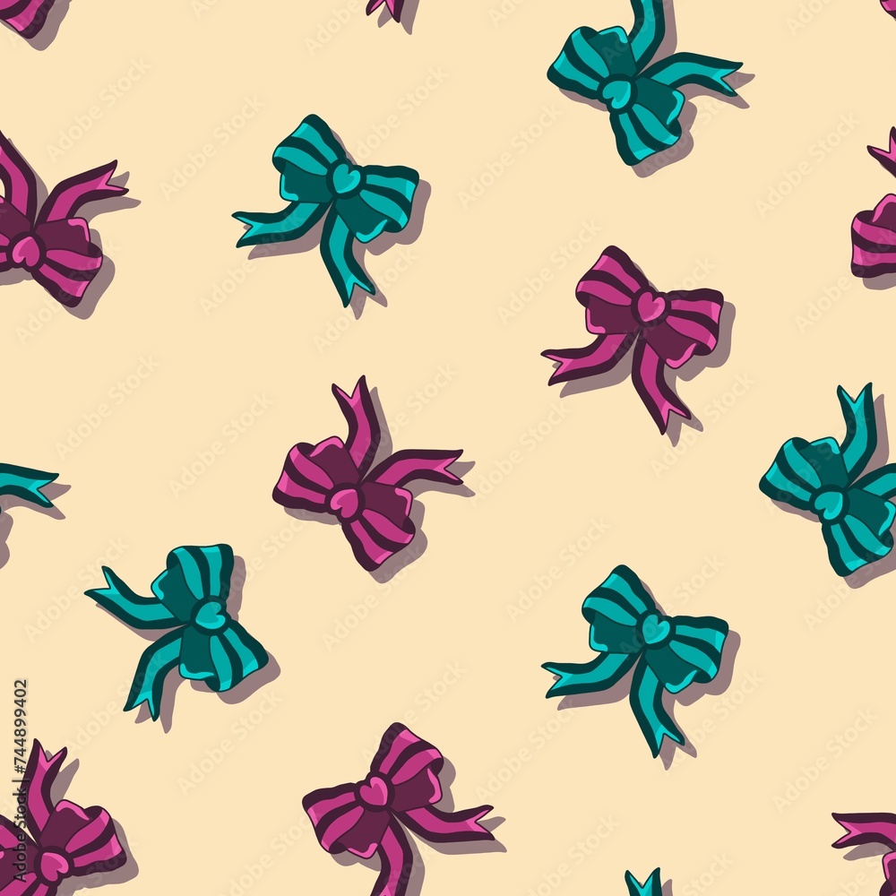 Fototapeta premium Ribbon seamless pattern