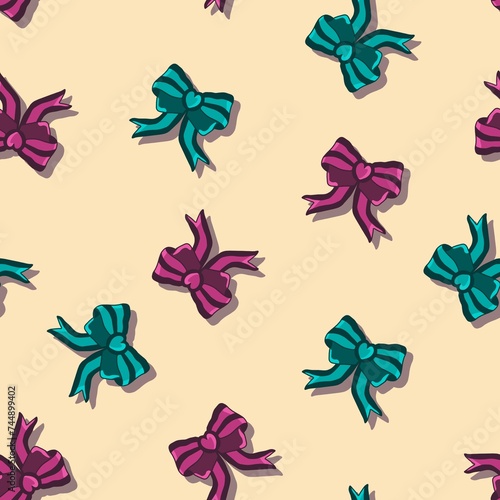 Ribbon seamless pattern