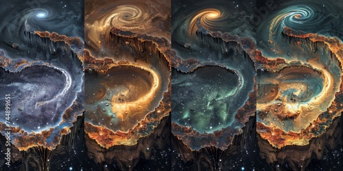 Galaxy Swirls in Vibrant Colors Set