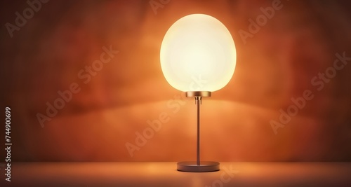 Illuminating elegance - A modern lamp casting a warm glow