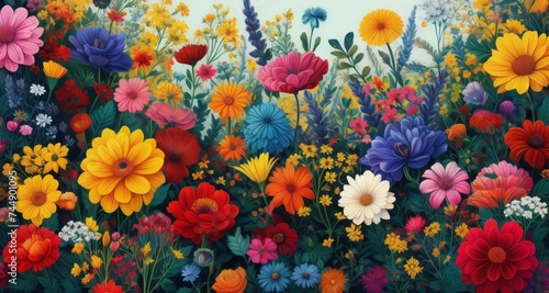  Vibrant Floral Tapestry - A Garden of Color © vivekFx