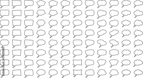 吹き出し、スピーチバブル、フレームのベクターイラストセット