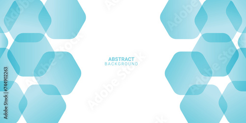 Blue and white abstract banner background. Modern abstract white and blue background with 2D Overlap layers effect. backgrounds, curve, defocused, elegance, flowing, horizontal, illuminated, liquid,