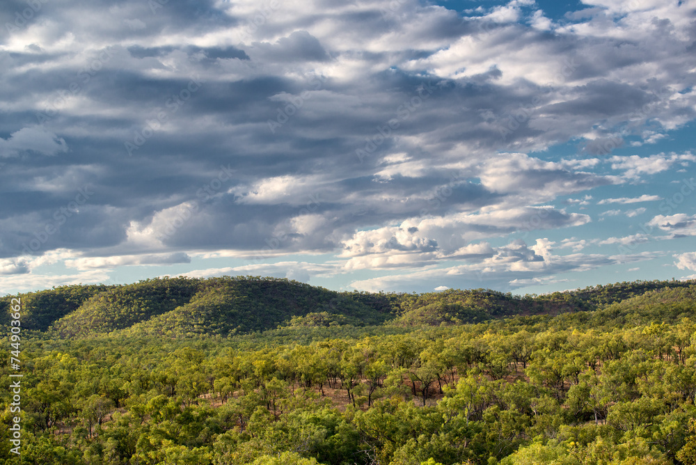 Fototapeta premium Explore the rugged beauty of Outback scenery near Cobbold Gorge, close to Forsayth in North Queensland, Australia. Adventure awaits in this untamed wilderness