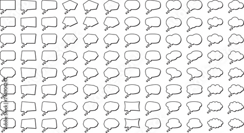 吹き出し、スピーチバブル、フレームのベクターイラストセット