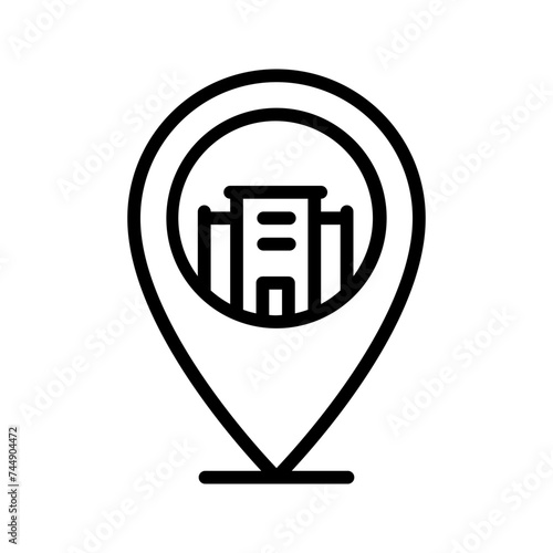 Location icon set style collection in line, solid, flat, flat line style on white background