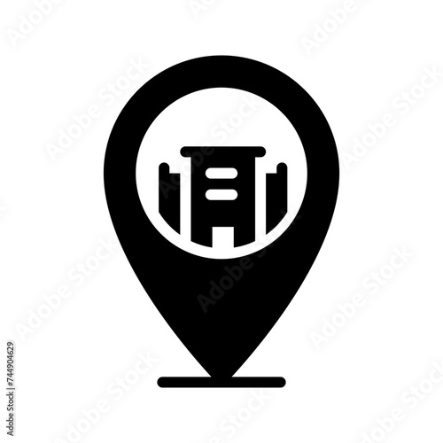 Location icon set style collection in line, solid, flat, flat line style on white background
