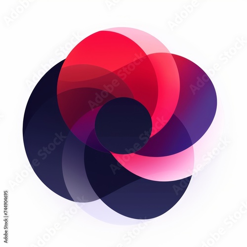 2d vector flat design of the cubism icon with violet gradients, in the style of white, dark indigo and light crimson, hyacinthe rigaud, soft atmospheric light,  network, pure white background
