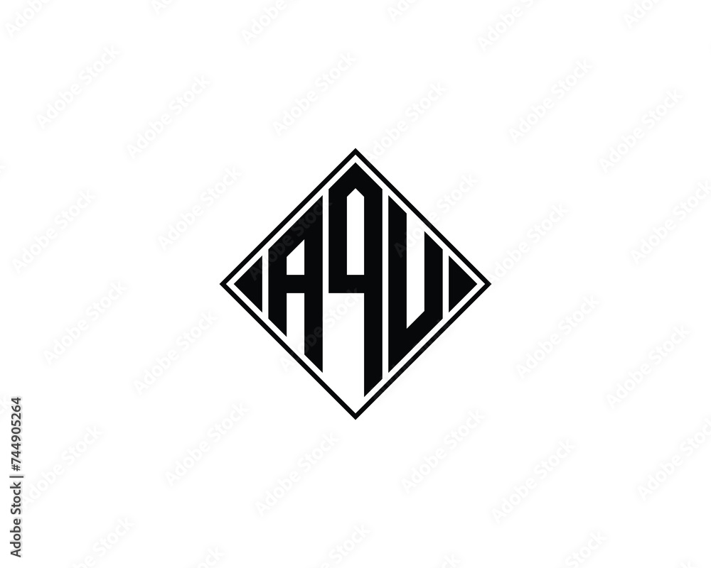 AQU logo design vector template AQU logo design vector template