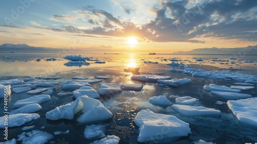 Iceberg Melting: Urging Awareness on Global Warming and Climate Change, environment concept photo