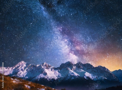 Milky way on the mountains