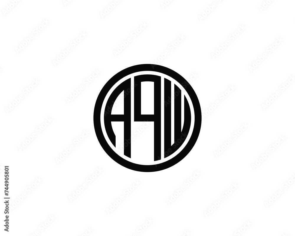 AQW logo design vector template