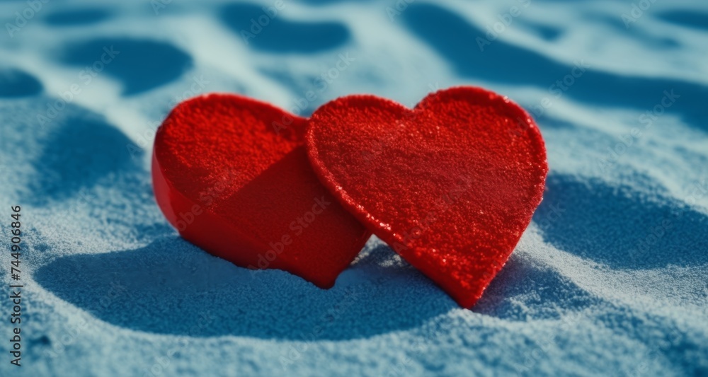 Fototapeta premium Love's footprint on the beach