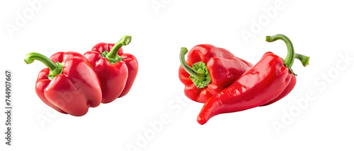 Red Bell Pepper on Transparent Background