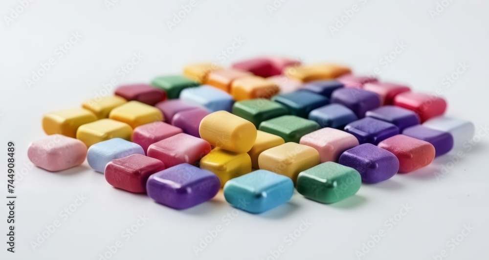 Colorful cube collection on white surface Colorful cube collection on white surface