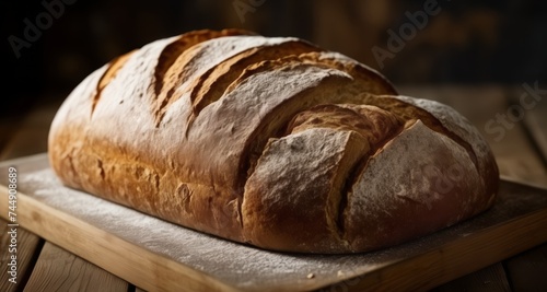  Baked to perfection, a loaf of artisan bread