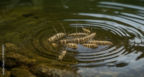  Life's ripples - A moment of tranquility with aquatic insects