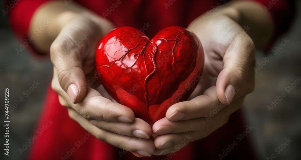  A heart held in the hands, symbolizing love and care