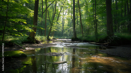 Tranquilidade e autodescoberta yoga contempla    o e escrita nas margens de um riacho na floresta