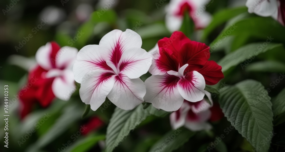 Vibrant flowers in bloom, a symbol of nature's beauty Vibrant flowers in bloom, a symbol of nature's beauty