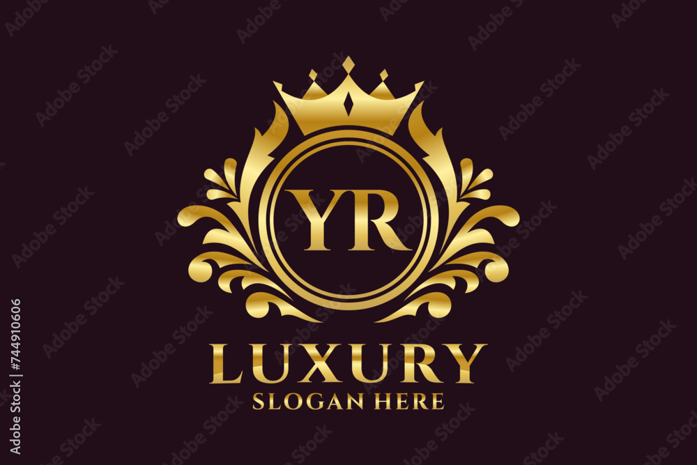 Initial YR Letter Royal Luxury Logo template in vector art for luxurious branding projects and other vector illustration. Initial YR Letter Royal Luxury Logo template in vector art for luxurious branding projects and other vector illustration.