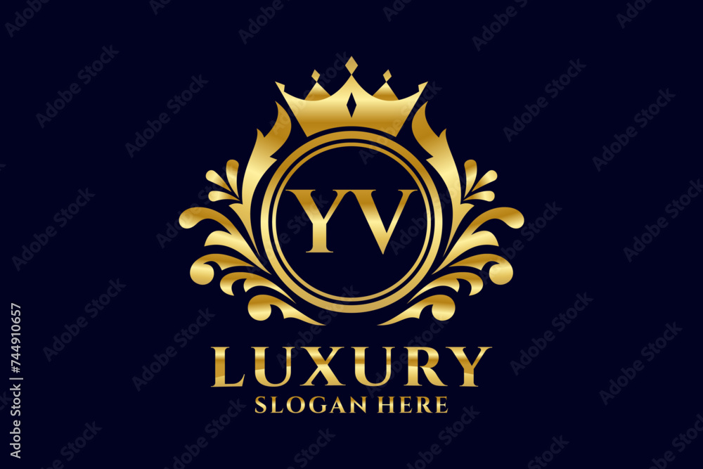 Initial YV Letter Royal Luxury Logo template in vector art for luxurious branding projects and other vector illustration. Initial YV Letter Royal Luxury Logo template in vector art for luxurious branding projects and other vector illustration.