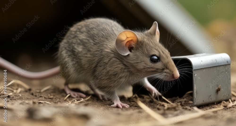 Curiosity piqued - Mouse explores the unknown Curiosity piqued - Mouse explores the unknown