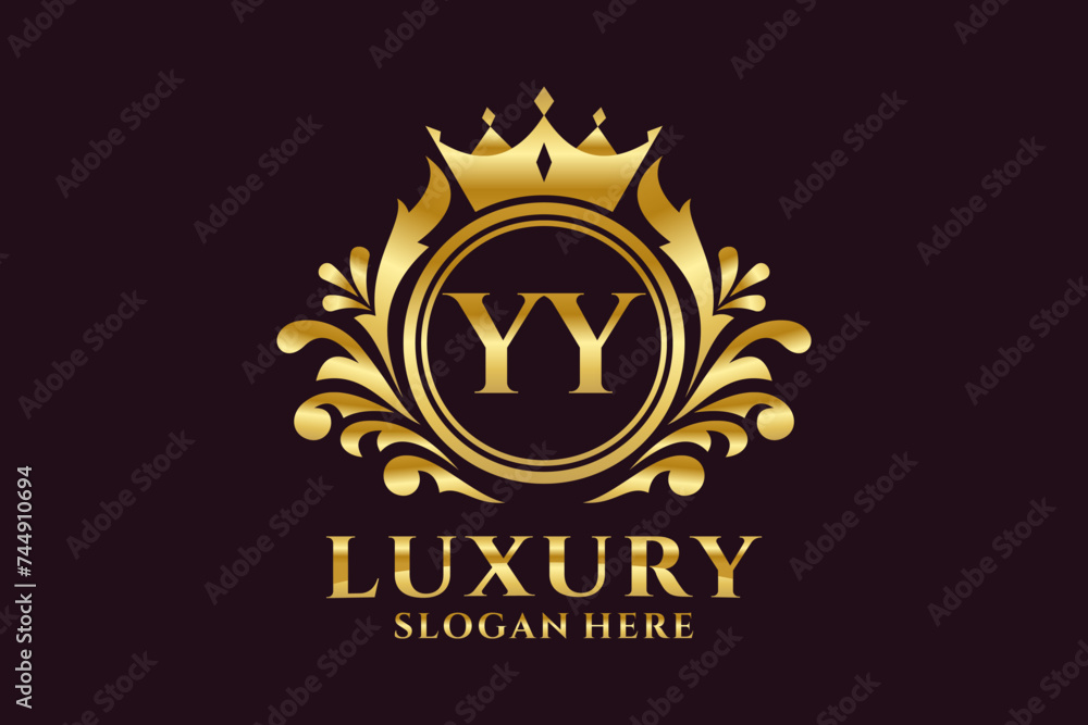 Initial YY Letter Royal Luxury Logo template in vector art for luxurious branding projects and other vector illustration. Initial YY Letter Royal Luxury Logo template in vector art for luxurious branding projects and other vector illustration.