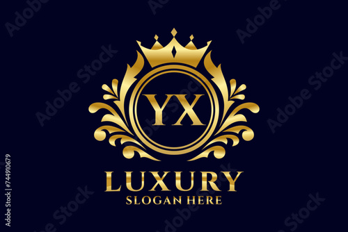 Initial YX Letter Royal Luxury Logo template in vector art for luxurious branding projects and other vector illustration.