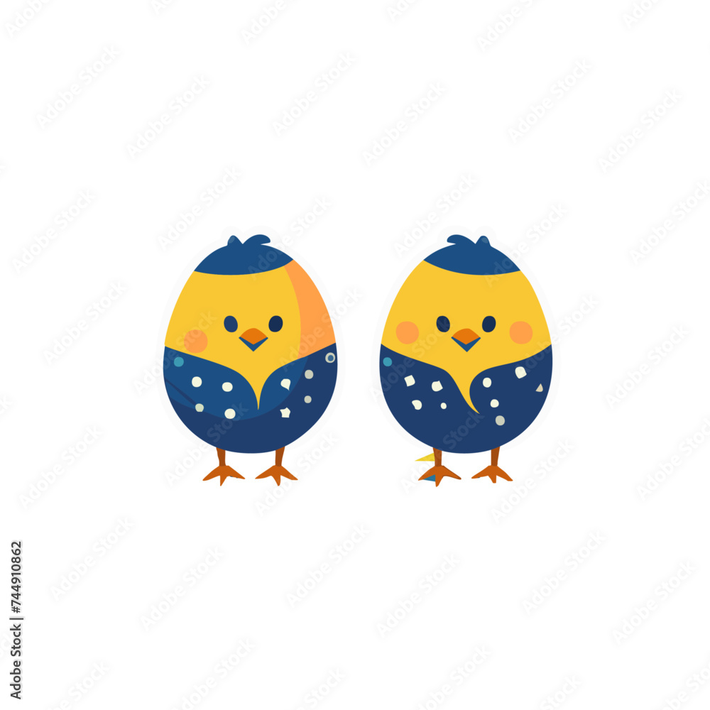 Vector Illustration of Little Baby Boy and Girl Easter Chicks: Adorable Cartoon Designs for Spring Celebration