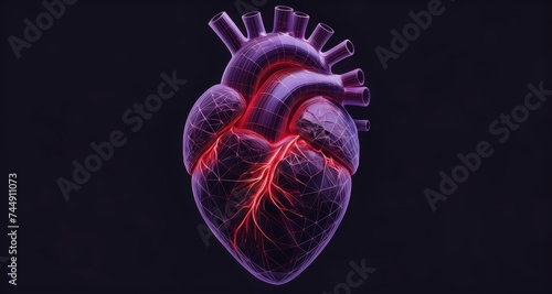  Vivid 3D rendering of a human heart, symbolizing life and health