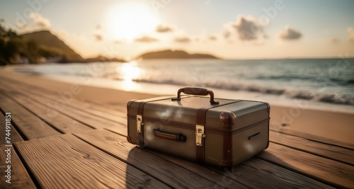  Vacation dreams in a vintage suitcase