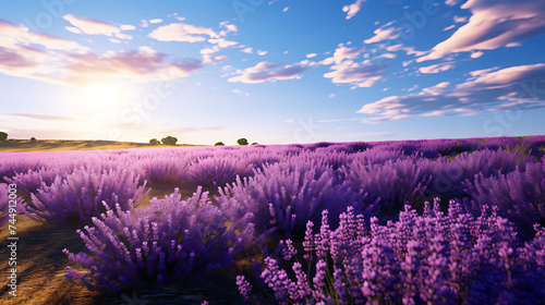 A field of lavender in full bloom.