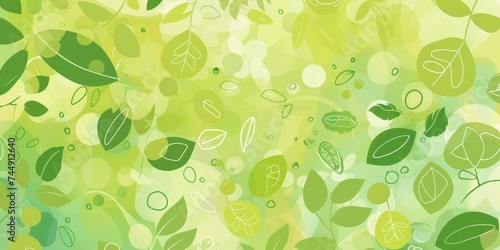 Abstract leafy pattern with shades of green  conveying a vibrant  eco-conscious design.