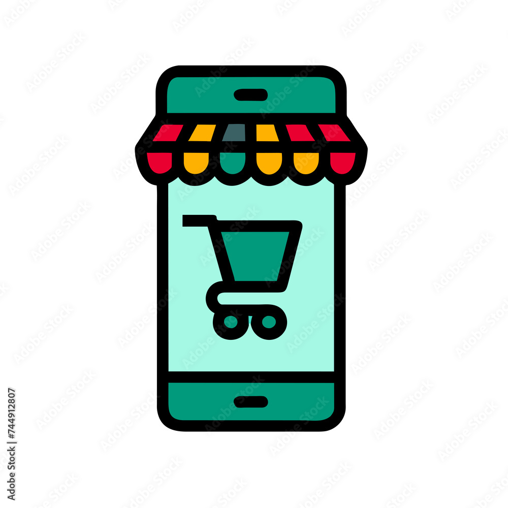 Shopping basket vector icon. Shopping cart line and flat icon. online shopping concept Shopping basket vector icon. Shopping cart line and flat icon. online shopping concept