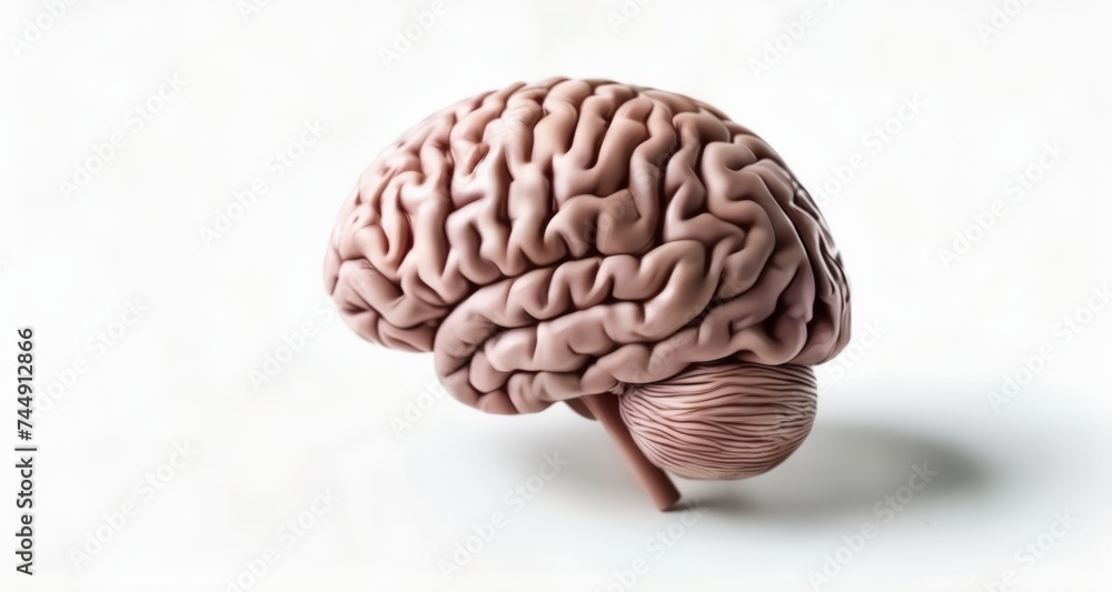 A 3D model of a human brain, a symbol of intelligence and cognition A 3D model of a human brain, a symbol of intelligence and cognition