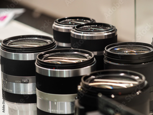 Variety of Camera Lenses on Display