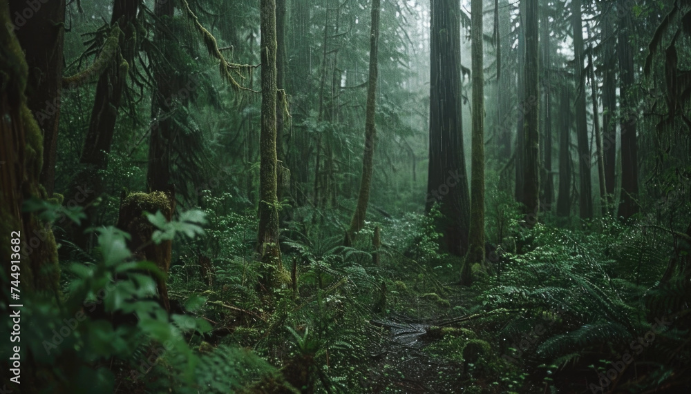 Photo of a pacific northwest forrest on a rainy day, foggy and mystic mountain forrest, gloomy dark forest during a foggy day, North Vancouver, British Columbia, Canada, European forrest Photo of a pacific northwest forrest on a rainy day, foggy and mystic mountain forrest, gloomy dark forest during a foggy day, North Vancouver, British Columbia, Canada, European forrest