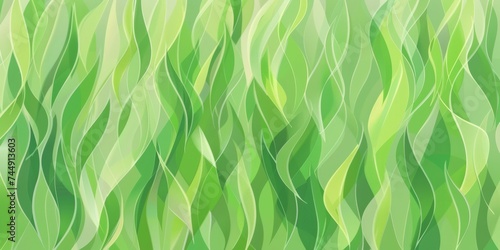Seamless leaf pattern with a gradient of greens, symbolizing growth and vitality in a fluid design.
