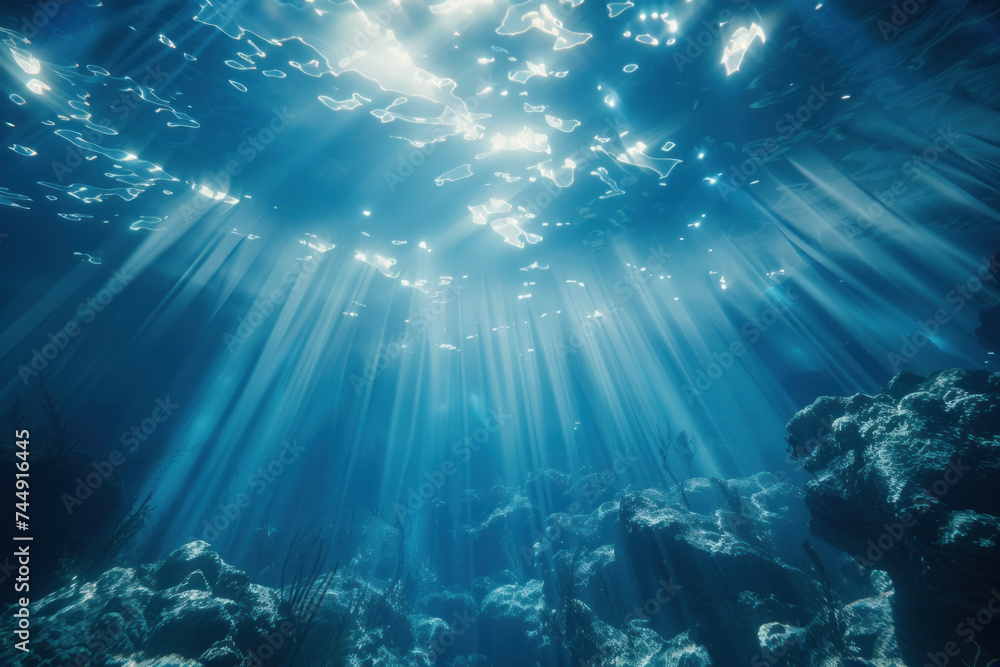 Fototapeta premium underwater scene with rays of light