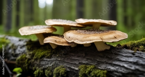  Natural beauty - Mushrooms thriving on a mossy log