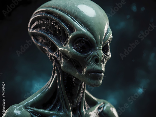 Scary alien creature Created With Generative Ai