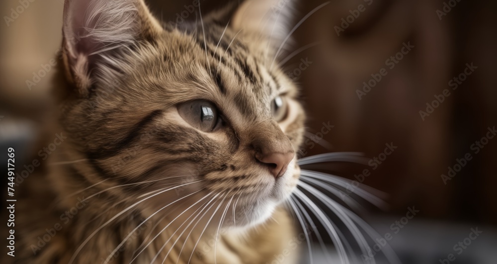  Elegant feline gaze, a portrait of serene curiosity